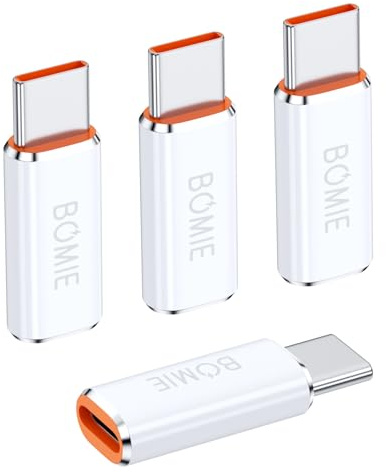 BOMIE Light/ning to USB C Adapter 4 Pack,PD Fast Charging for Phone 16 17 | Data Transfer,8 Pin Female to USB C Male Adapter for Phone 15 Pro Max,Pad Pro,Ga-laxy,No for Headphone/OTG/Flash Drive/Pencil
