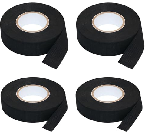 Toxvanne Ruban de Câbles Noir, Ruban d'isolation Thermique, Ruban de Velours Résistant à la Chaleur, 2 Tailles (19mm×15m / 15mm×15m), pour l’organisation de Fils Automobiles Et la Création Florale