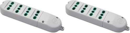 Fanton 41022 Multipresa Bipasso senza Cavo 4 Prese Bipasso Italiane 2P+T 16A, Bianca (Confezione da 2)