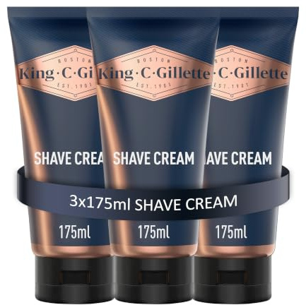 King C. Gillette Bartpflege Original-Rasiercreme, 3 Packung, 175ml