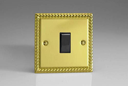 Varilight - 1G 1 or 2W 10A Switch Georgian Brass - XG1B