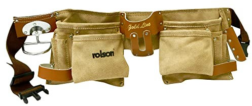 Rolson Tools 68639 - Cintura portautensili professionale, 2 scomparti, 11 tasche
