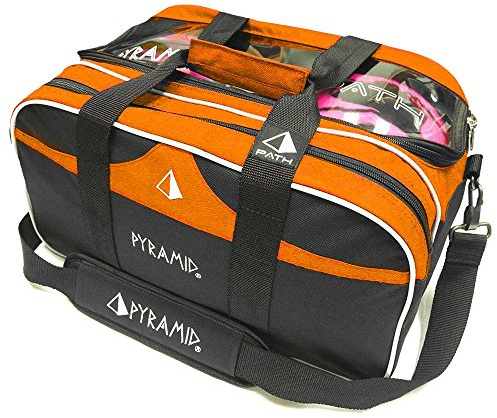 Pyramid Path Double 2 Ball Tote Plus Clear Top Bowlingtasche mit großem separatem Fach für Bowlingschuhe (bis US Herrengröße 15) oder Zubehör