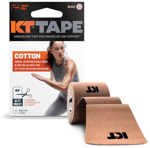 KT Tape Original Cotton Uncut Nastro kinesiologico, Unisex, Original, Beige, Taglia Unica