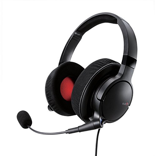 ELECOM Gaming headset [DUX] 4 pole pin binaural overhead type with microphone & volume controller HS-DUX50BK (Japan Import)