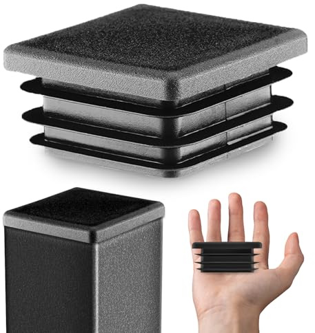 EMFA Lamellenstopfen 60x60 mm Schwarz für Vierkantrohre, 5 Stück | Rohrstopfen, Vierkantstopfen, Rohrabdeckung, PE-Kunststoff