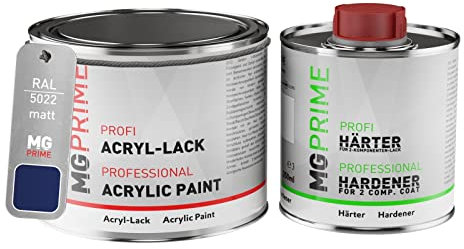 MG PRIME RAL 5022 Nachtblau/Night blue Acryl-Lack matt 0,75 Liter / 750 ml Dose inkl. Härter