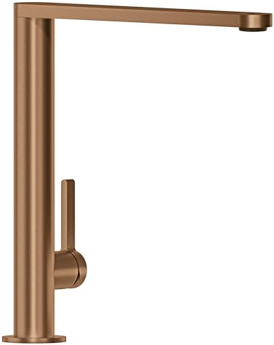 Villeroy & Boch Finera Küchenarmatur, Hochdruck, Wasserhahn Küche mit Keramikkartusche und 360° Schwenkbereich, Spültischarmatur wassersparend, Auslauf Höhe 251mm, Bronze