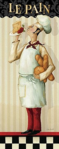 STAMPA-SU-TELA-INCORNICIATA-Audit-Lisa-Cm_70_X_28-Chefs-Masterpiece-III-sala-da-chef-di-cucina-da-forno-pane-capriccioso-Wine-Cafe-wordsfloralfrench-lefloralpain-Quadro-su-tela-con-cornice-a
