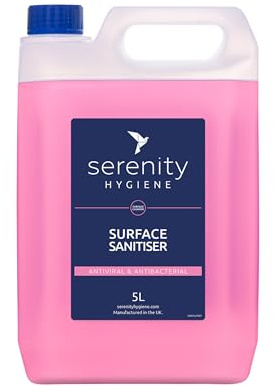 Antibacterial Surface Sanitiser - Multipurpose Disinfection Spray - Food Safe Vegan Friendly Formula - Great for Kitchens, Bathrooms and Other Hard Surfaces 5 Litre