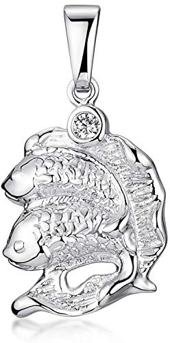 MATERIA Damen Kettenanhänger Sternzeichen aus 925 Sterling Silber rhodiniert mit Zirkonia Stein