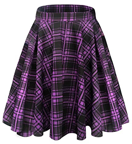 Urban Coco Mini Gonna da Donna Basica Elasticizzata Svasata Casual Mini Skater, 10, S