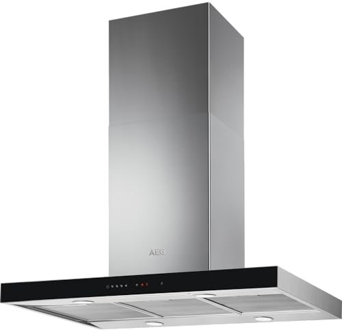 AEG 90cm Slimline Island Hood with Hob2Hood - Stainless Steel