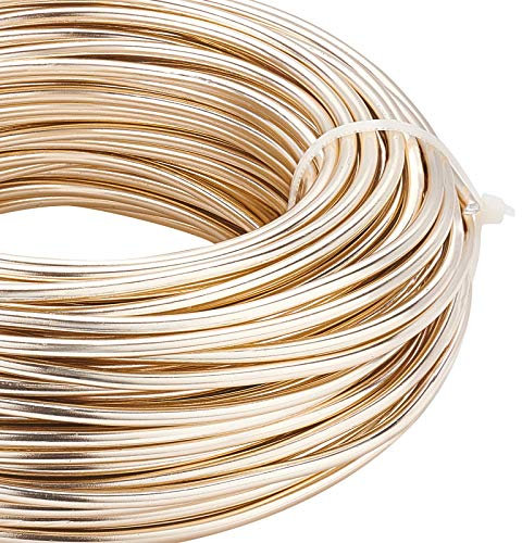 BENECREAT 9 Gauge(3mm) Aluminum Thick Wire 82 Feet(25m) Bendable Metal Sculpting Jewelry Craft Wire for Bonsai Trees, Floral, Arts Crafts Making, Champagne Yellow
