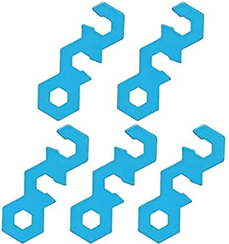 DUBENS 5er Set Seilspanner aus Rostfreier Stahl, Guyline Zeltleinenspanner Cord Adjuster Zelt Spanner Seil Teller Seilspanner für Zelt Wandern Camping (Blau)