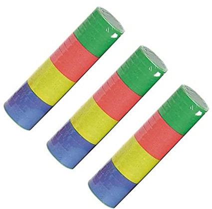 Dream' s Party 3 Rotoli Stelle Filanti - coriandoli Multicolor Colorati - Colore Verde, Rosso, Giallo, Blu