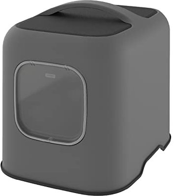 Rotho MyPet Biala Katzenklo mit Haube und Schaufel, Kunststoff (PP recycelt), anthrazit, (51.0 x 39.5 x 44.3 cm)