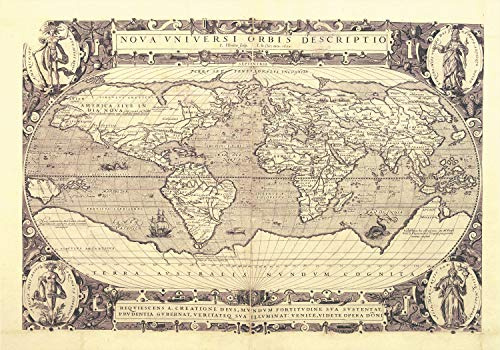 decomonkey carta da parati Mappamondo Retro Vintage Cecchio, 100x70 cm