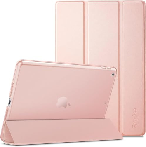 EasyAcc Hülle für iPad 9./8./7. Generation 10,2 Zoll 2021 2020 2019 | Ultradünn Schutzhülle mit Transparenter Rückseite Abdeckung Cover Schutzhülle Case,Roségold