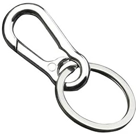 Intertest 2 Porta Llaves de Mosquetón con Llavero, Llavero de Acero Inoxidable, Cierre de Mosquetón Extraíble, para Hombre y Mujer, Universal (Plata), Plateado., dahao