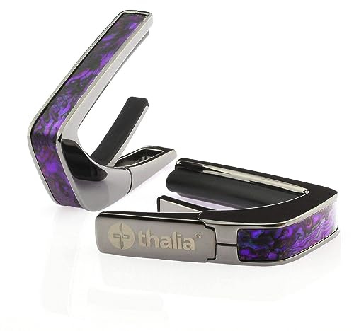 Thalia Exotic Shell Series Kapodaster mit schwarzem Chrom-Finish und Purple Paua Einlage