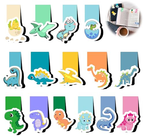 Lesezeichen Kinder Magnetisch, 30 Stück Dinosaurier Magnetic Lesezeichens Bookmark Schule Magnetisch Wald Dinosaurier Magnet Lesezeichen, Mini Geschenke Kinder Jungen Mitgebsel Kindergeburtstag
