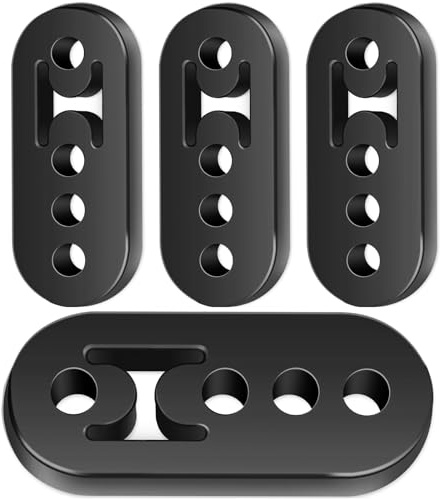 MetVot 4 Stück 4 Loch Auspuff Schalldämpfer Universal Auspuffgummi AutoSchalldämpfer Auspufthalterung Auspuffaufhänger Aus Gummi AuspuffSchalldämpfer für Auto