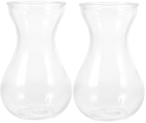 Vase Artisanal en Verre Simple 2pcs, Forme Créative, Fond Plat