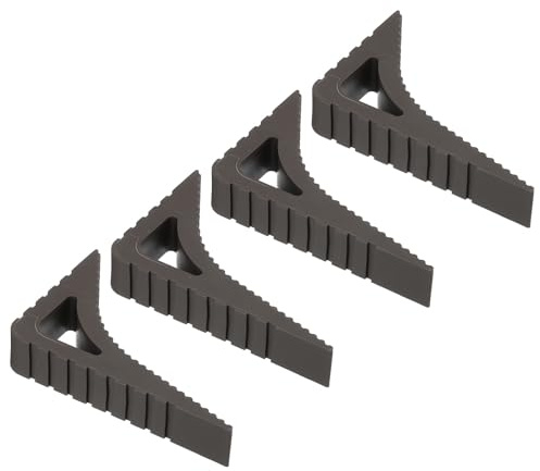 PATIKIL 4 Pcs Door Stoppers, Door Stop Doorstop Rubber Door Stopper Wedge Small Door Wedge Sturdy Window Stopper for Bottom of Door Floor Inside Wall, Brown