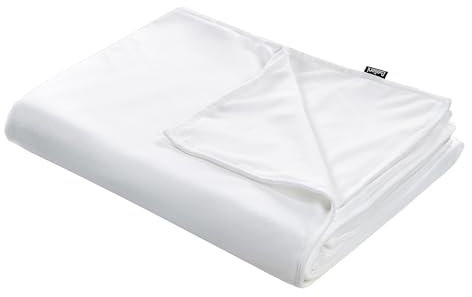 Beliani Modern Duvet Weighted Blanket Cover Polyester Fabric 100 x 150 cm Solid Pattern White Rhea