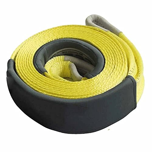 BomDog Abschleppseil, Zugseil, Auto-Geländewagen-Traktionsgurt, Doppelreifen-Design, Leistungsstarker Zugwagen, Geeignet Für Schwere Recycling-Anhänger/Yellow/5M-5T