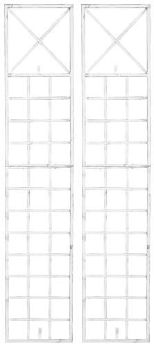 CLP Set di 2 tralicci Trigo per Il Montaggio a Parete I Traliccio per Il Muro I Recinzione a Traliccio in Metallo Verniciato, Colore:Antico Bianco
