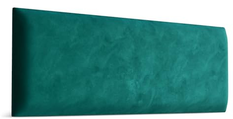 Muralo - Cojín de pared de terciopelo, panel acolchado de tela, para dormitorio, salón, cama, tapizado de pared, cabecero de cama, cojín lumbar, moderno y lujoso acolchado Magic Velvet (turquesa, 90