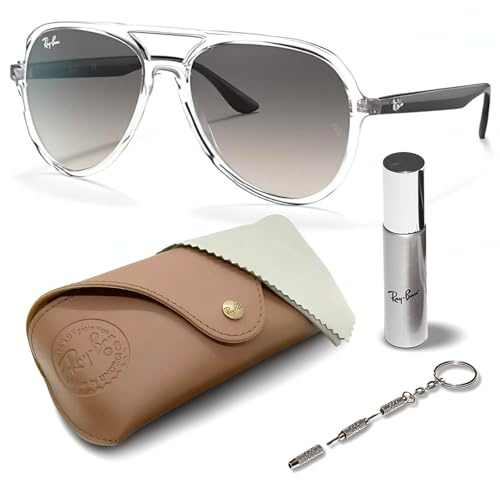 Ray-Ban RB4376 Pilot Shaped Non-Polarized Sunglasses for Men & Women – Includes Official RAYBAN Eyewear Kit – Ideal Formal & Casual Wear Sunglasses – Grey Gradient Lens