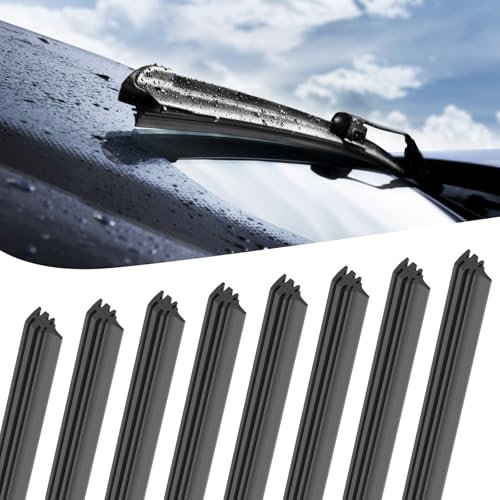 Confezione da 8 Automotive Tergilunotto Rear, Spazzole Tergicristallo Flat Blade Alte Prestazioni, Striscia Tergicristallo in Silicone Ricarica, Tergicristallo Senza Cornice Per Parabrezza Anteriore