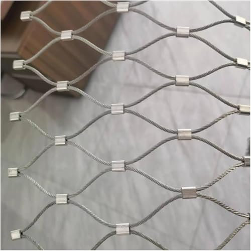 SSDDLZEQ Flexibles Sicherheitsnetz aus Edelstahlgeflecht, Gartennetz, Drahtseil-Schutznetz for Treppen (Größe: L2,7 x B9 m/)