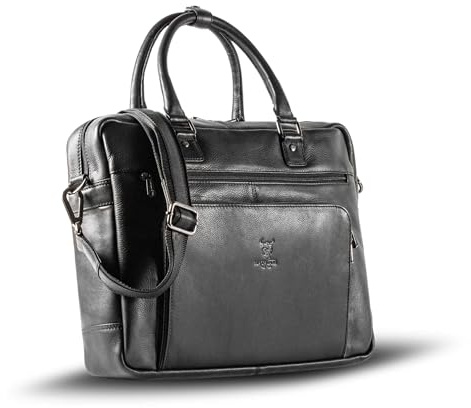 MATADOR Umhängetasche Herren Leder 'AMSTERDAM', handgefertigte Laptoptasche mit abnehmbarem Schultergurt und integrierter Trolley Schlaufe, elegante Aktentasche Herren, edle Laptop Notebook Tasche