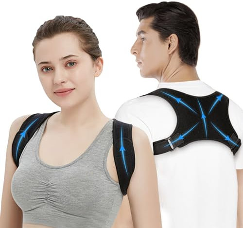 JOHNBOLIN Posture Corrector Women and Men, Comfortable Adjustable Upper Back Brace Posture Corrector, Relief Back Pain, Support for Neck, Shoulder and Back