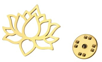 Dreamtimes Lotusblume Brosche Pin Verschlungener Edelstahl Spiritueller Schmuck für Frauen & Männer Zen Buddhistisches Symbol Accessoire für Yoga Meditation Anstecknadel Geschenk
