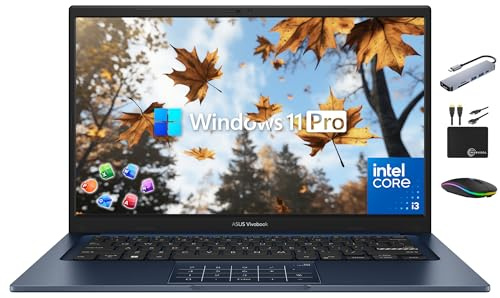 ASUS Vivobook Ordinateur portable Business 2025-2026, bureau à vie, copilote AI, écran FHD de 14 po, processeur Intel i3-1315U 6 cœurs, RAM 40 Go, stockage de 2,5 To (SSD 2 To + 500 Go d'extension