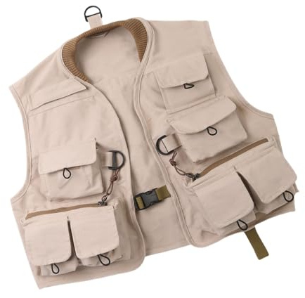 TQUXNGA Equipo de pesca de truchas para niños, chaleco con múltiples bolsillos, chaleco para moscas al aire libre, accesorios de arroyo, chaleco de camping y pesca