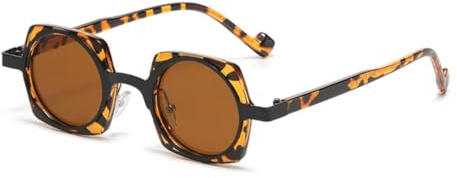 HPIRME Punk Mode Små Glasögon Dam Retro Godislins Herrbågar (C4 Leopardte)