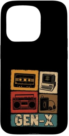 Gen X Cassette Boombox 80s Nostalgia Case for iPhone 15 Pro