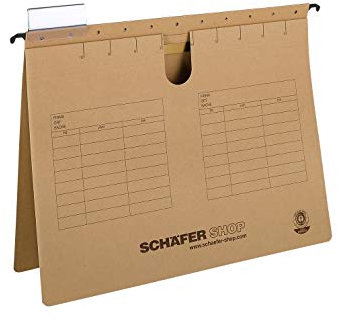 Schäfer Shop Hängehefter, DIN A4, Heftzunge oben, natronbraun, 25 Stück