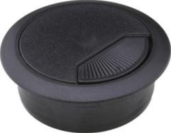 BLACK 80MM DESK TABLE CABLE TIDY GROMMET INSERT (SUKI)