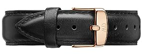 Daniel Wellington Classic Sheffield, Schwarz/Roségold Uhrenarmband, 20mm, Leder, für Herren
