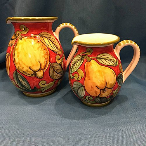 Carafe en céramique peinte à la main avec motif fruits rouges 1 l