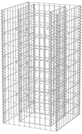 vidaXL Arriate Poste de Gaviones Rectangular 50x50x100 cm Acero Galvanizado