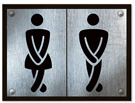 Logbuch-Verlag Unisex WC Schild Toilettenschild für alle Metall 20 x 15 cm silber schwarz