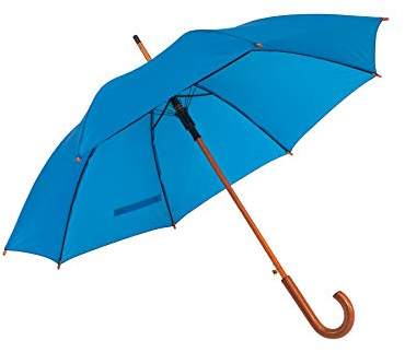noTrash2003 Automatik Regenschirm Holzschirm Stockschirm Portierschirm mit gebogenem Rundhaken Holzgriff in 103 cm Durchmesser